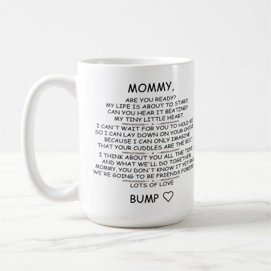 Personalisierte Mami, die aus dem Baby-Bump sein s Kaffeetasse (Links)
