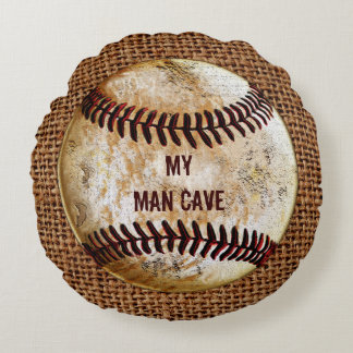 PERSONALISIERTE Man-Höhle-Kissen mit IHREM TEXT Rundes Kissen