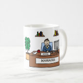 Personalisierte "Manager" Cartoon-Tasse Kaffeetasse (VorderseiteRechts)
