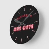 Personalisierte Mancave Bar Den Men Only Neonuhr Runde Wanduhr (Winkel)