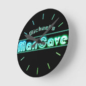 Personalisierte Mancave Bar Den Men Only Neonuhr Runde Wanduhr (Winkel)