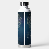 Personalisierte Mandala Blue and Gold Meditation Trinkflasche (links)