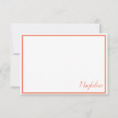 Personalisierte Mandarine und weiße Mitteilungskar Einladung (Vorderseite)