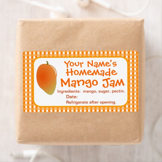Personalisierte Mango Jam Canning Jar Labels Stick (Insitu)