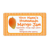 Personalisierte Mango Jam Canning Jar Labels Stick (Vorne)