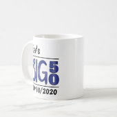 Personalisierte männliche "Big 50"-Tasse Kaffeetasse (Vorderseite Links)