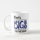 Personalisierte männliche "Big 50"-Tasse Kaffeetasse (Links)