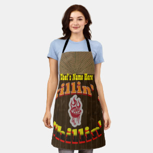 Personalisierte männliche Outdoor-Grillin'-N-Chill Schürze