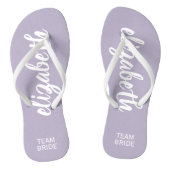 Personalisierte Mannschaft Bride Periwinkle und Wh Badesandalen (Fußbett)