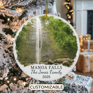 Personalisierte Manoafälle Ornament, Hawaii Keramik Ornament