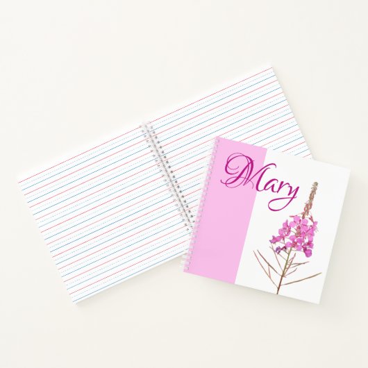 Personalisierte Maria nennt lila Blüte Notizblock (Innenseite)