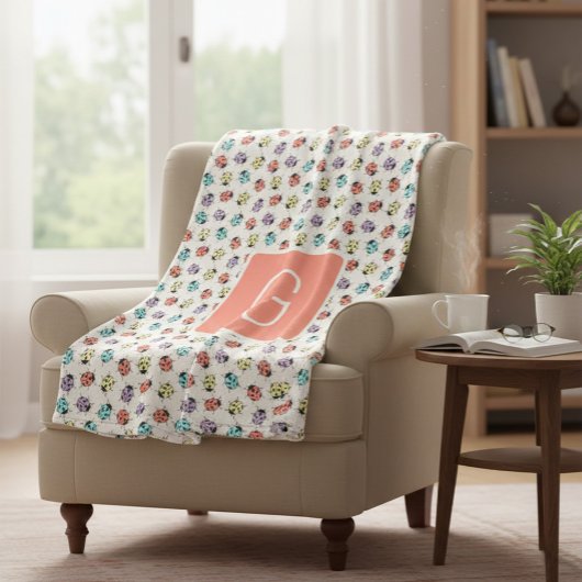 Personalisierte Marienkäfer-Decke Fleecedecke