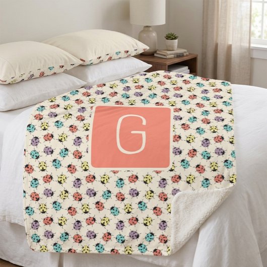 Personalisierte Marienkäfer-Decke Sherpadecke