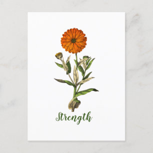 Personalisierte Marigold-Festigkeit Inspirationska Postkarte