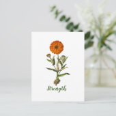 Personalisierte Marigold-Festigkeit Inspirationska Postkarte (Stehend Vorderseite)