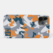 Personalisierte Marine, Grau und Orange Camouflage Case-Mate iPhone Hülle (Rückseite (Horizontal))