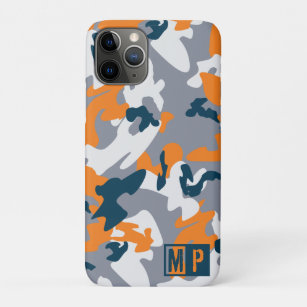 Personalisierte Marine, Grau und Orange Camouflage Case-Mate iPhone Hülle