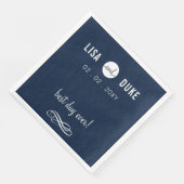Personalisierte Marine Moderne Hochzeit Napkins Serviette (Ecke)