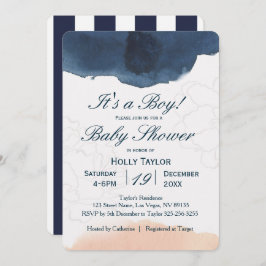 Personalisierte Marine und erröten Einladung