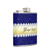 Personalisierte Marineabläufe, Gold, Diamanten Flachmann (Rechts)