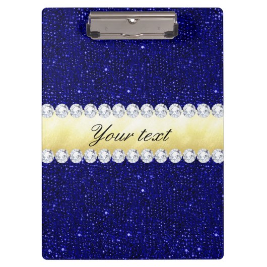 Personalisierte Marineabläufe, Gold, Diamanten Klemmbrett (Vorderseite)