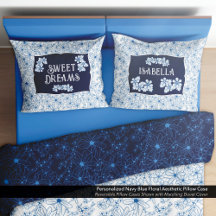 Personalisierte marineblaue Blumenästhetik