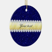 Personalisierte Marineschichten, Gold, Diamanten Keramikornament (Rechts)