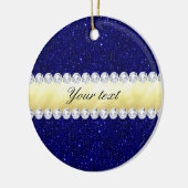 Personalisierte Marineschichten, Gold, Diamanten Keramikornament (Links)