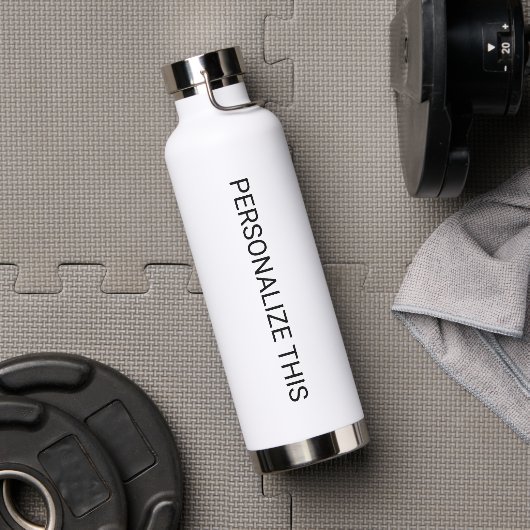 Personalisierte Markenbezeichnung aus Weiß und Sch Trinkflasche (Fitnessstudio)