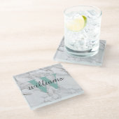 Personalisierte Marmorhäuser Untersetzer (Schrägansicht)