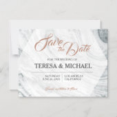 Personalisierte Marmorhochzeit Das Datum speichern Magneteinladung (Vorderseite)