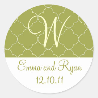 Personalisierte marokkanische Grünkleber Runder Aufkleber