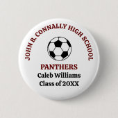 Personalisierte Maroon High School Fußballmannscha Button (Vorderseite)