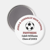 Personalisierte Maroon High School Fußballmannscha Magnet (Vorderseite/Rückseite)