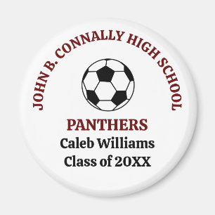 Personalisierte Maroon High School Fußballmannscha Magnet