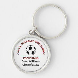 Personalisierte Maroon High School Fußballmannscha Schlüsselanhänger