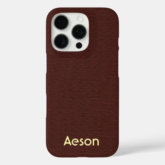 Personalisierte Maroon-Leder-ähnliche Textur Case-Mate iPhone Hülle (Rückseite)