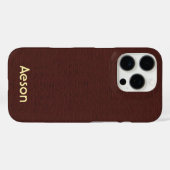 Personalisierte Maroon-Leder-ähnliche Textur Case-Mate iPhone Hülle (Rückseite (Horizontal))