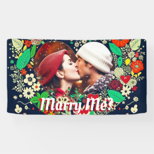 Personalisierte Marry Me Blumental Heart Frame Fot Banner