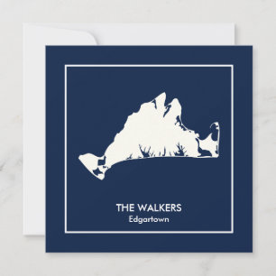 Personalisierte Martha's Vineyard Silhouette Mitteilungskarte