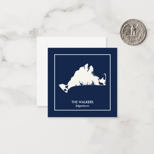 Personalisierte Martha's Vineyard Silhouette Mitteilungskarte (Vorderseite/Rückseite Beispiel)