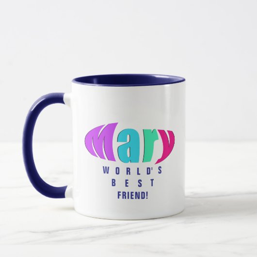 Personalisierte "Mary" Beste Mama und Freundlichke Tasse (Links)