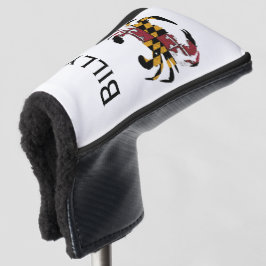 Personalisierte Maryland Flag & Crab Putter Abdeck Golf Headcover