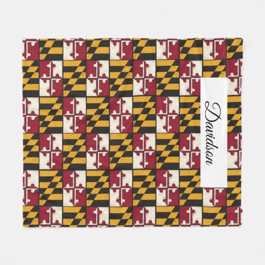 Personalisierte Maryland-Flagge Fleecedecke (Vorderseite (Horizontal))