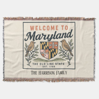 Personalisierte Maryland-Wurfdecke Decke