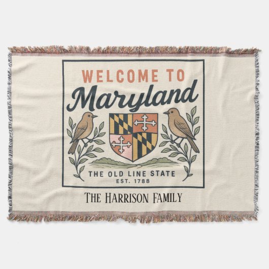 Personalisierte Maryland-Wurfdecke Decke (Vorderseite)
