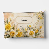 Personalisierte März-Geburtsblume Narzisse Zubehörtasche (Rückseite)