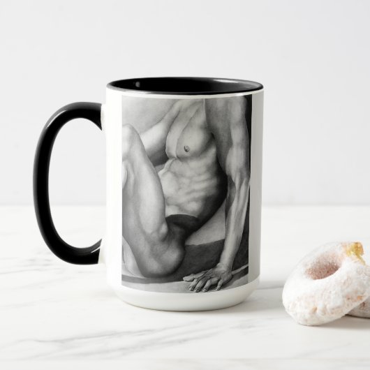 Personalisierte Maskuline Art Nacktmännchen Modell Tasse (Mit Donut)