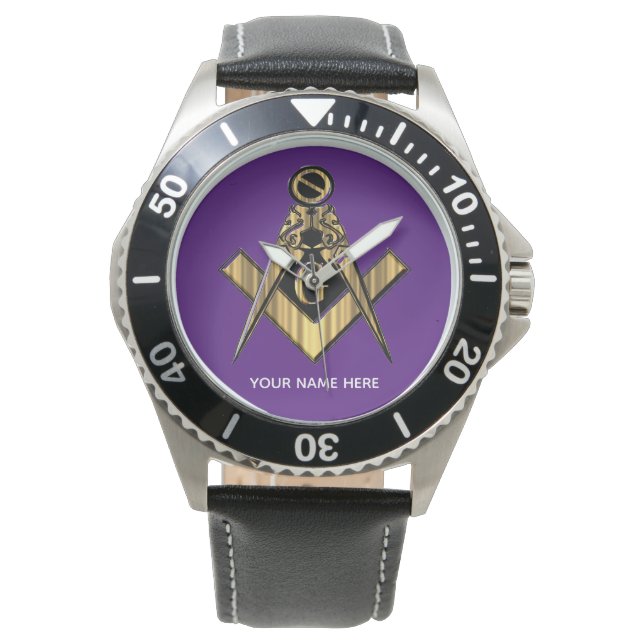 Personalisierte Masonic-Geschenke | Bruderschaft Armbanduhr (Vorderseite)