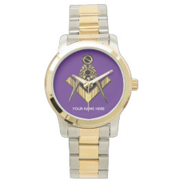 Personalisierte Masonic-Geschenke | Freemason Lila Armbanduhr